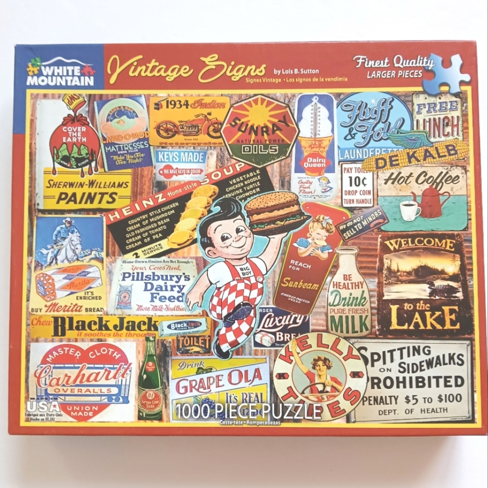 Vintage Signs 1000-piece puzzle by White Mountain